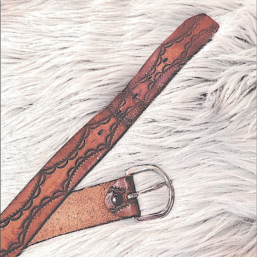 Vintage Genuine Western Leather Belt 34”-38”unisex - Picture 6 of 13